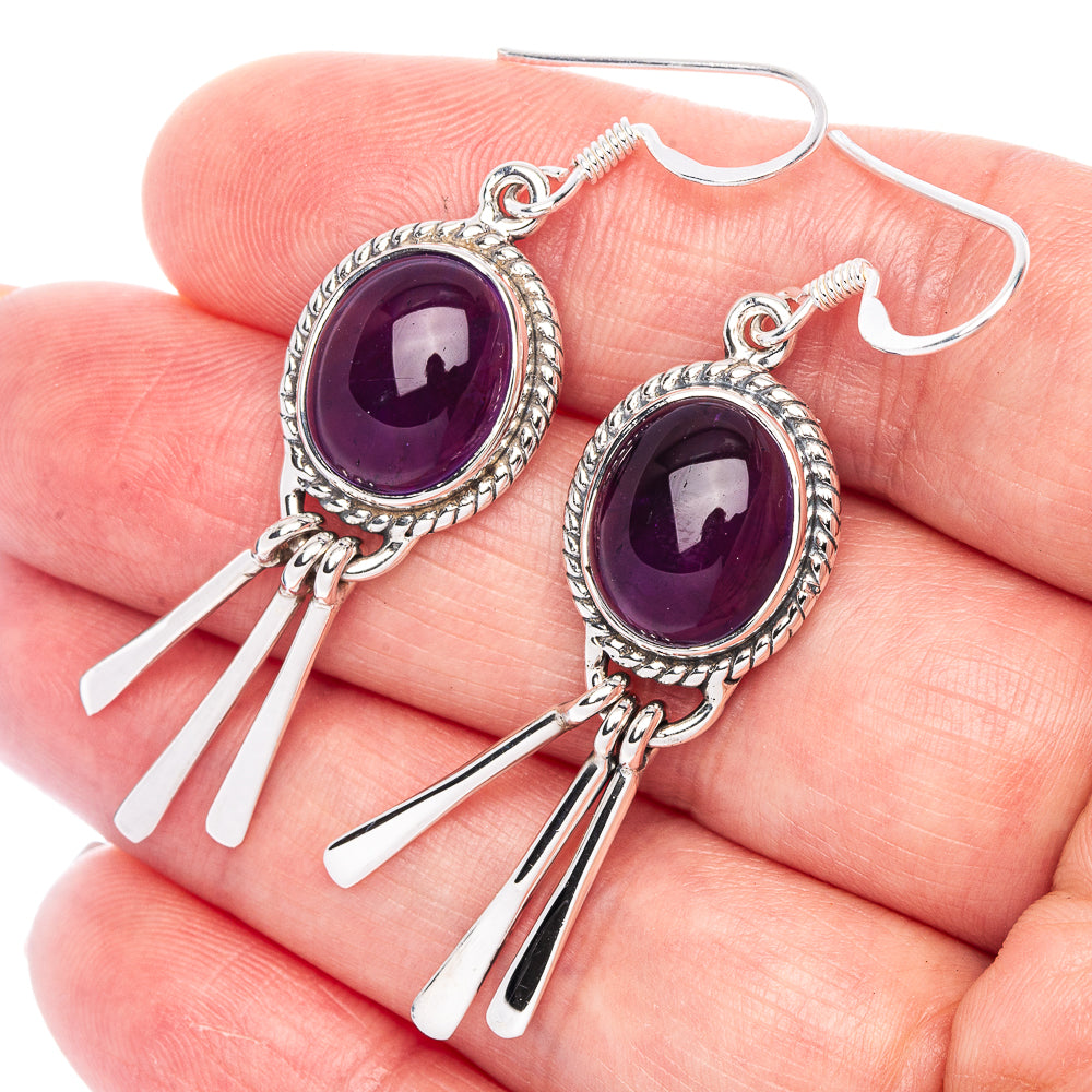 Premium Amethyst Earrings 2 1/8" (925 Sterling Silver) E1201