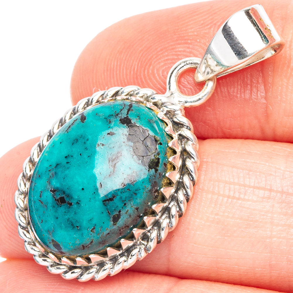 Arizona Turquoise Pendant 1 3/8" (925 Sterling Silver) P43919