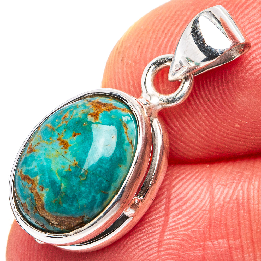 Mohave Turquoise Dainty Pendant 1" (.925 Sterling Silver)