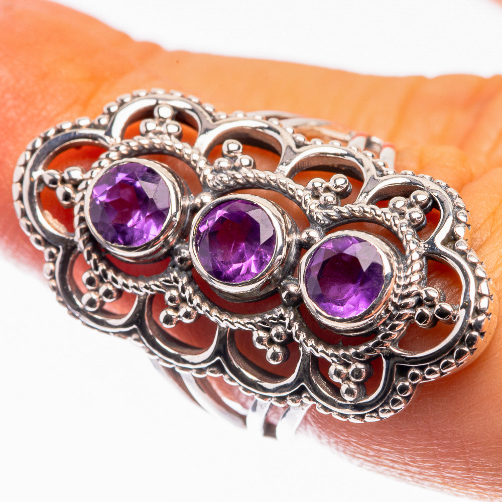 Faceted Amethyst Ring Size 6 (925 Sterling Silver) R142159