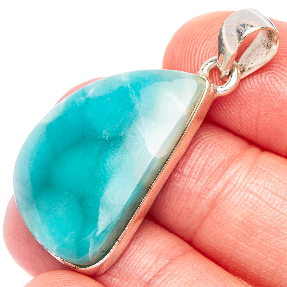 Larimar Pendant 1 1/2" (925 Sterling Silver) P44256