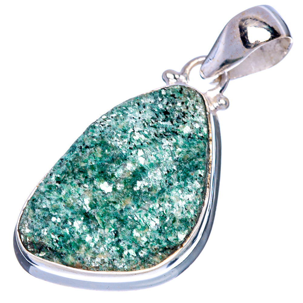 Green Fuchsite Pendant 1 1/2" (925 Sterling Silver) P40590