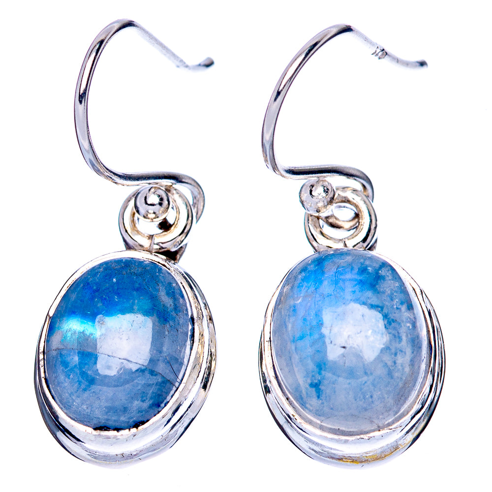 Rainbow Moonstone Earrings 1 1/8" (925 Sterling Silver) E1380