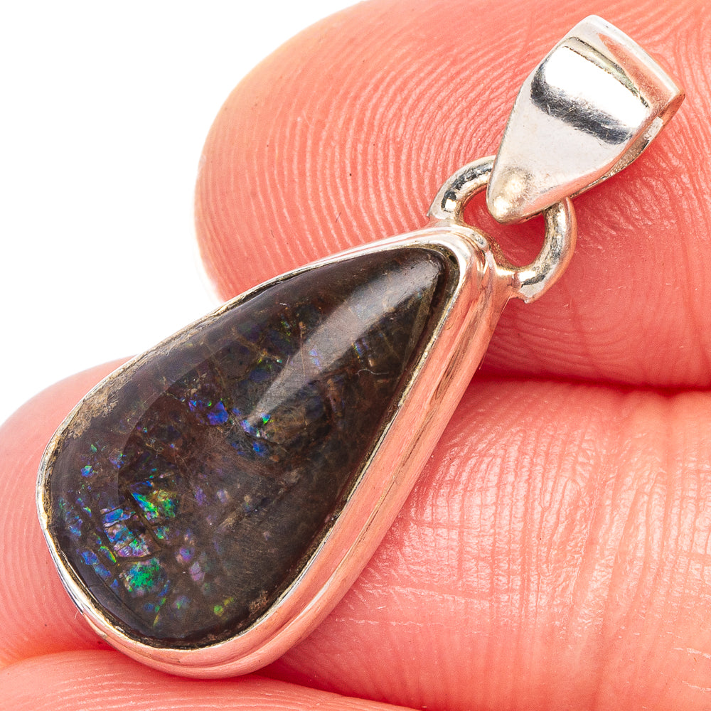 Rare Ammolite Pendant 1 1/8" (925 Sterling Silver) P44304