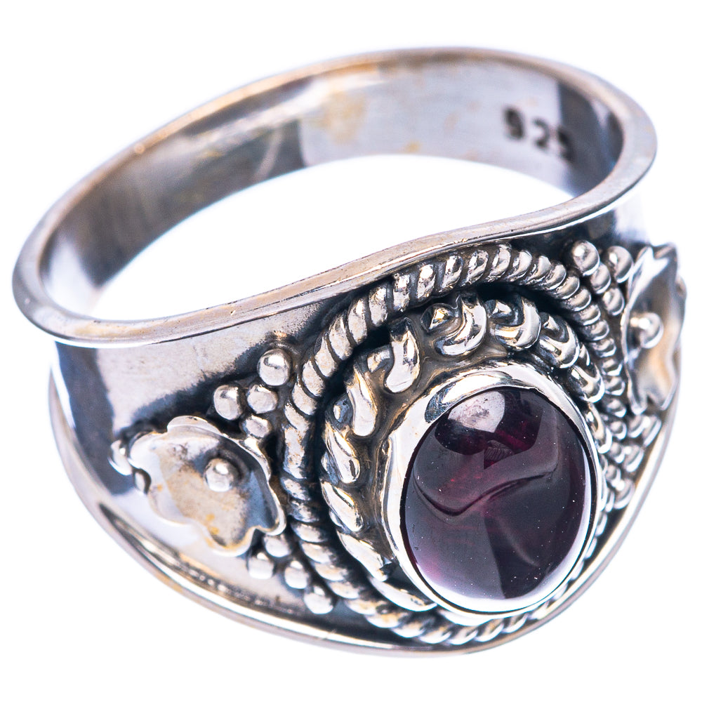 Garnet 925 Sterling Silver Ring Size 7 (925 Sterling Silver) R5435