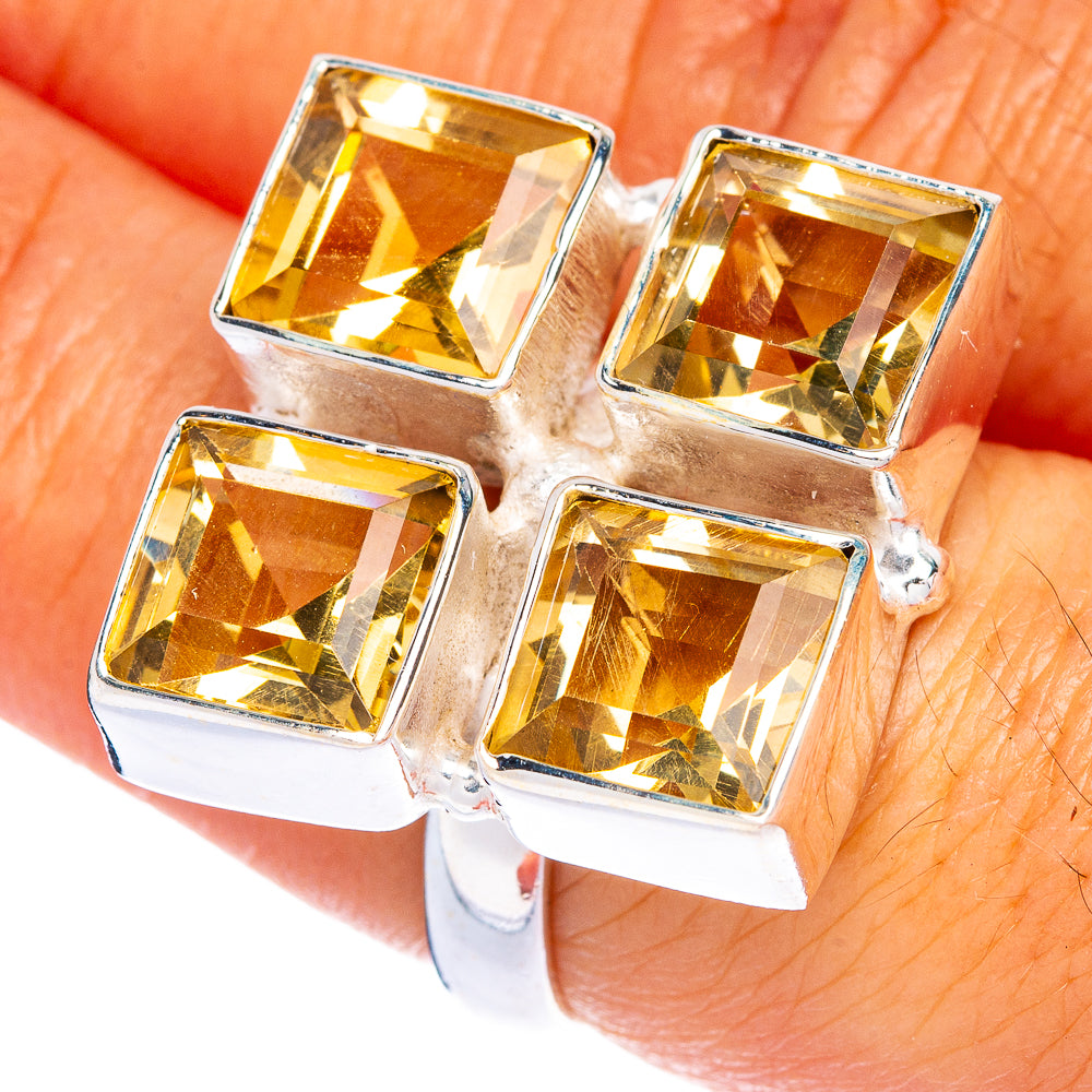 Large Faceted Citrine Ring Size 6.75 (925 Sterling Silver) R144513