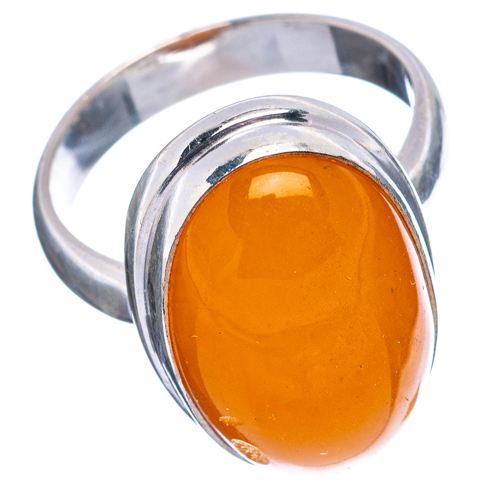 Bone Amber Ring Size 6 (.925 Sterling Silver)