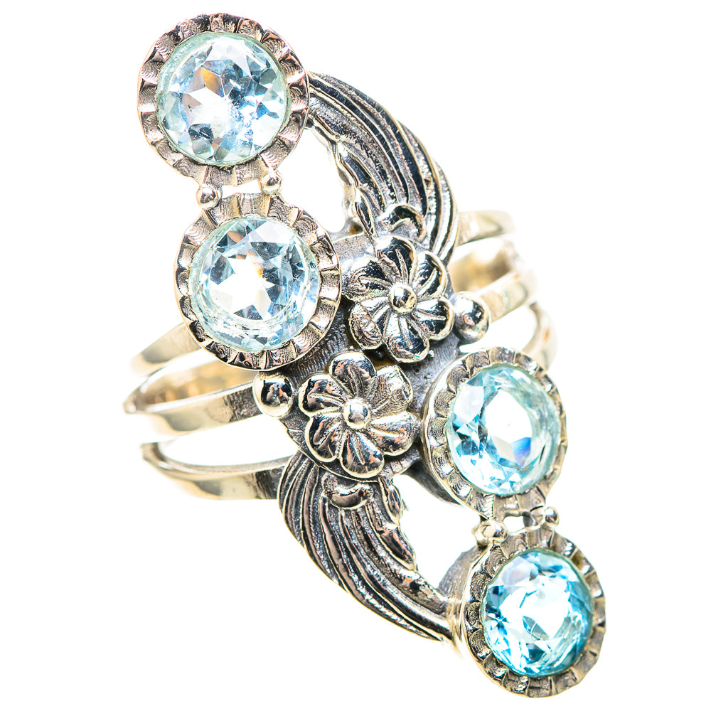 Large Blue Topaz 925 Sterling Silver Ring Size 8.75 (925 Sterling Silver) RING139622