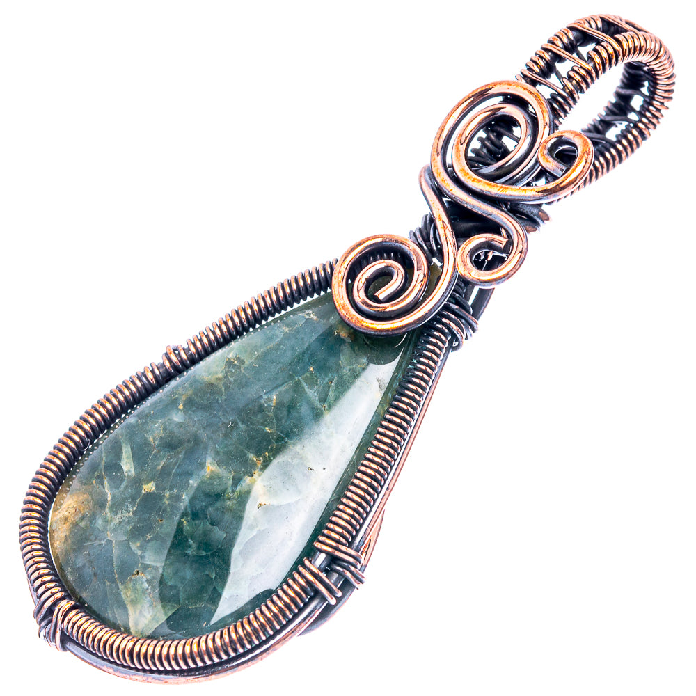 Ocean Jasper Wire Wrap Pendant 2 3/8" (Oxidized Copper)