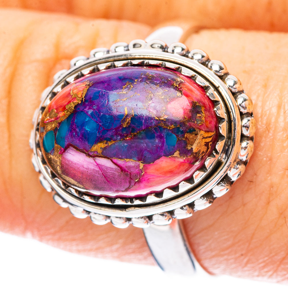 Kingman Pink Dahlia Turquoise 925 Sterling Silver Ring Size 8.5 (925 Sterling Silver) R3868