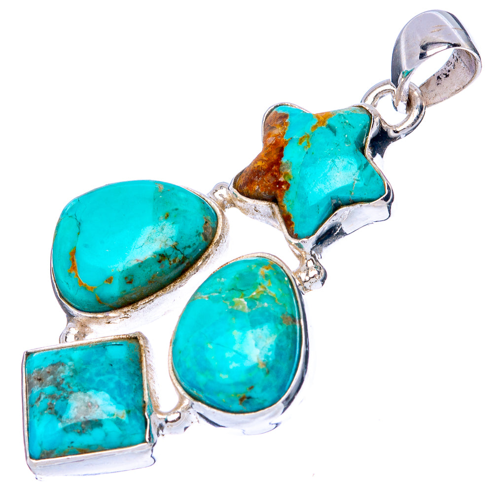 Kingman Turquoise Star Pendant 1 5/8" (925 Sterling Silver) P42756