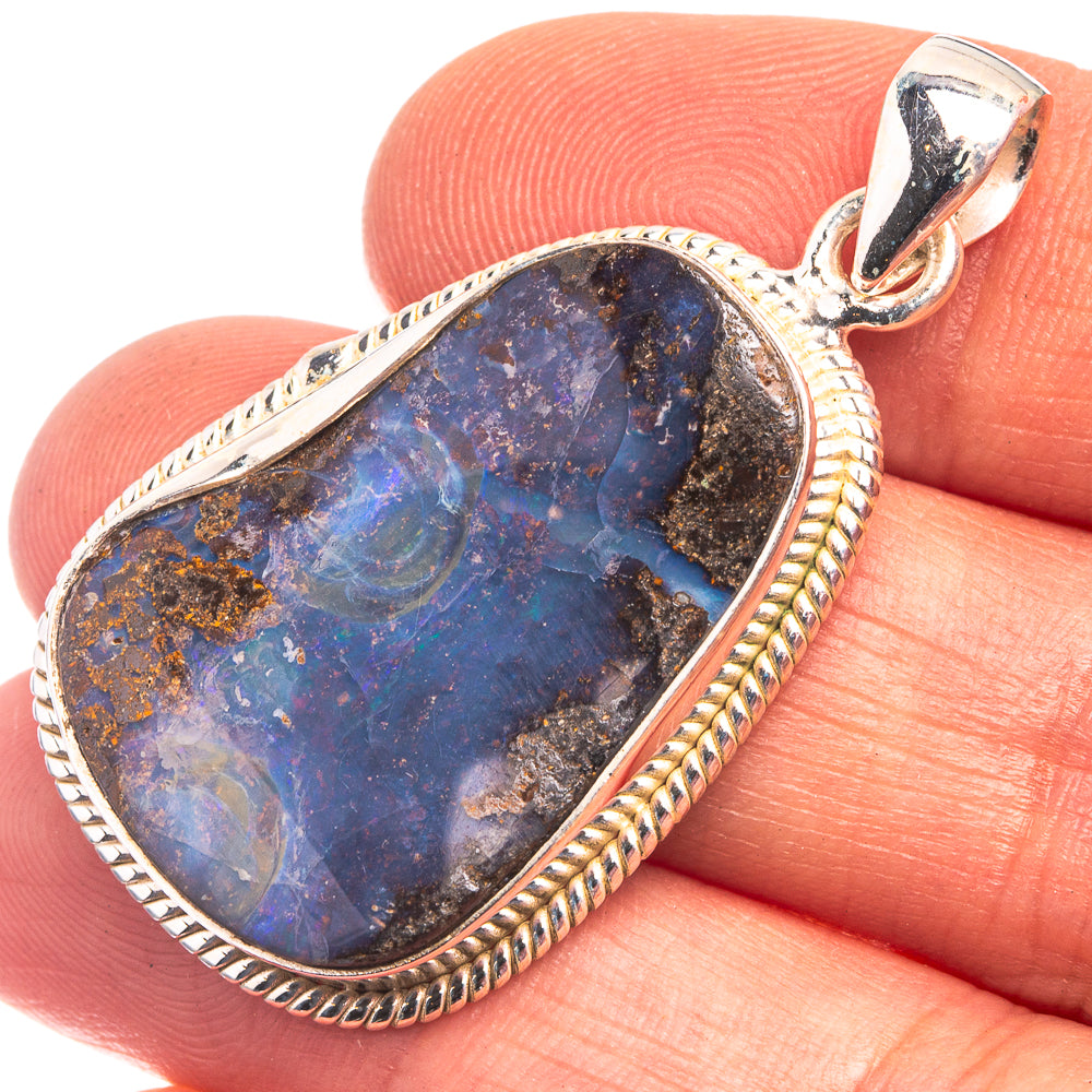 Boulder Opal Pendant 1 5/8" (925 Sterling Silver) P38826