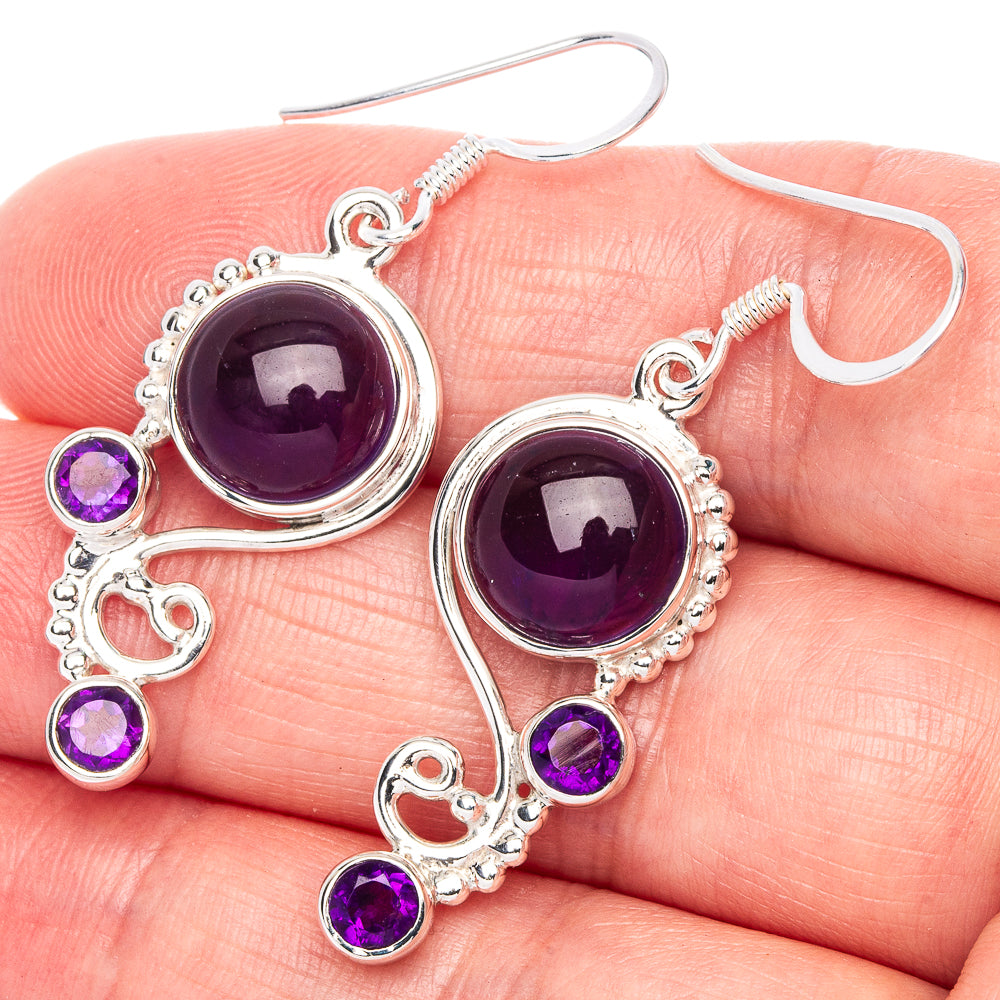 Premium Amethyst Earrings 1 3/4" (925 Sterling Silver) E1199