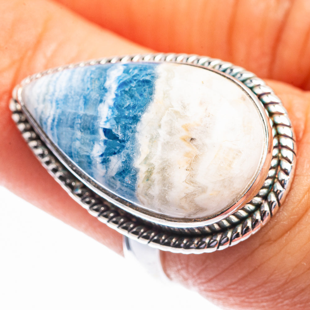 Blue Scheelite Ring Size 6.5 (925 Sterling Silver) R142003