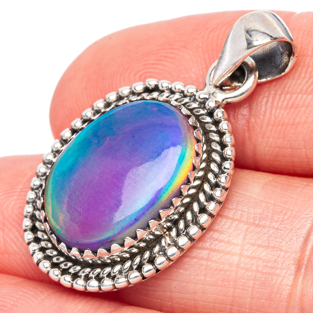 Value Aura Opal Pendant 1 1/4" (925 Sterling Silver) P42186