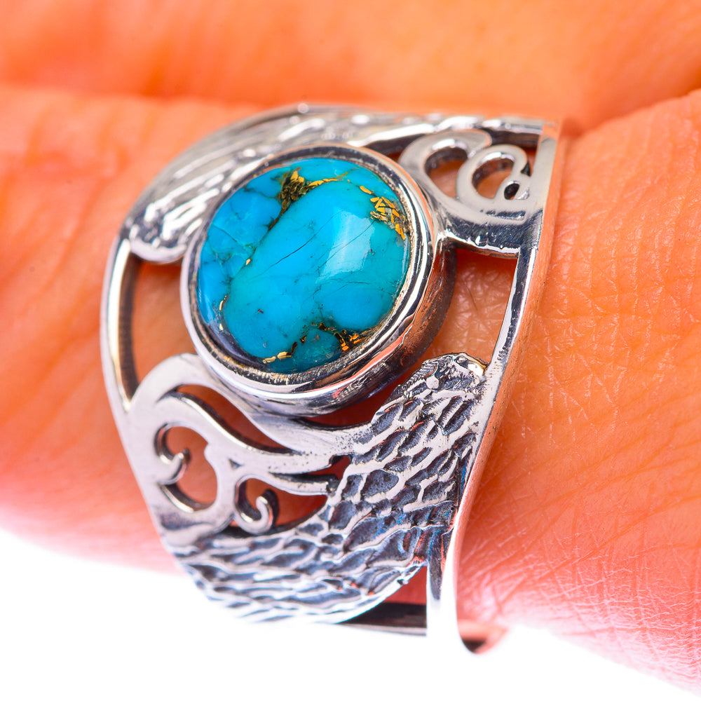 Blue Copper Composite Turquoise Ring Size 10.25 (925 Sterling Silver) RING139894