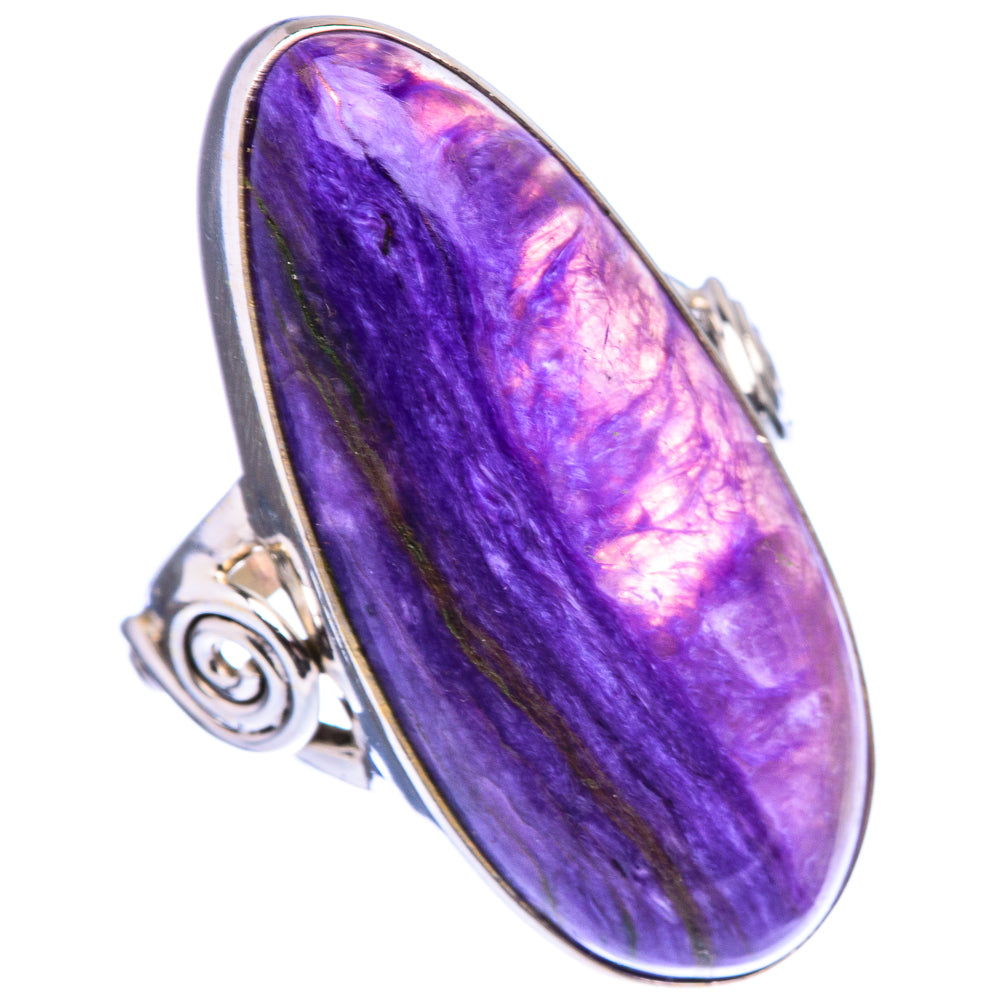 Large Charoite Ring Size 6.25 (925 Sterling Silver) R142908