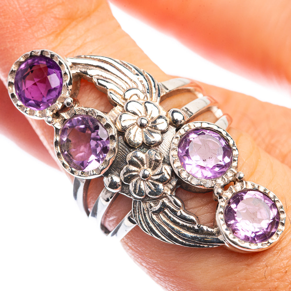 Faceted Amethyst Ring Size 6.75 (925 Sterling Silver) RING143229
