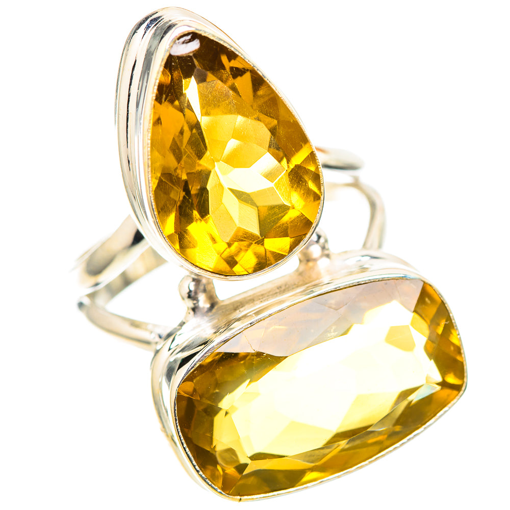 Large Faceted Citrine 925 Sterling Silver Ring Size 7.5 (925 Sterling Silver) RING139508