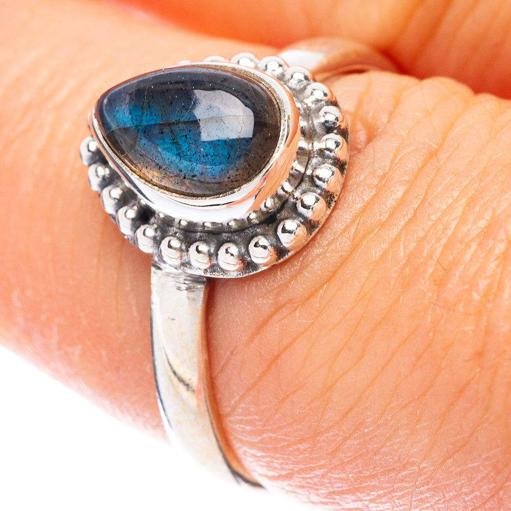Labradorite Dainty Ring Size 7 (925 Sterling Silver) R5800