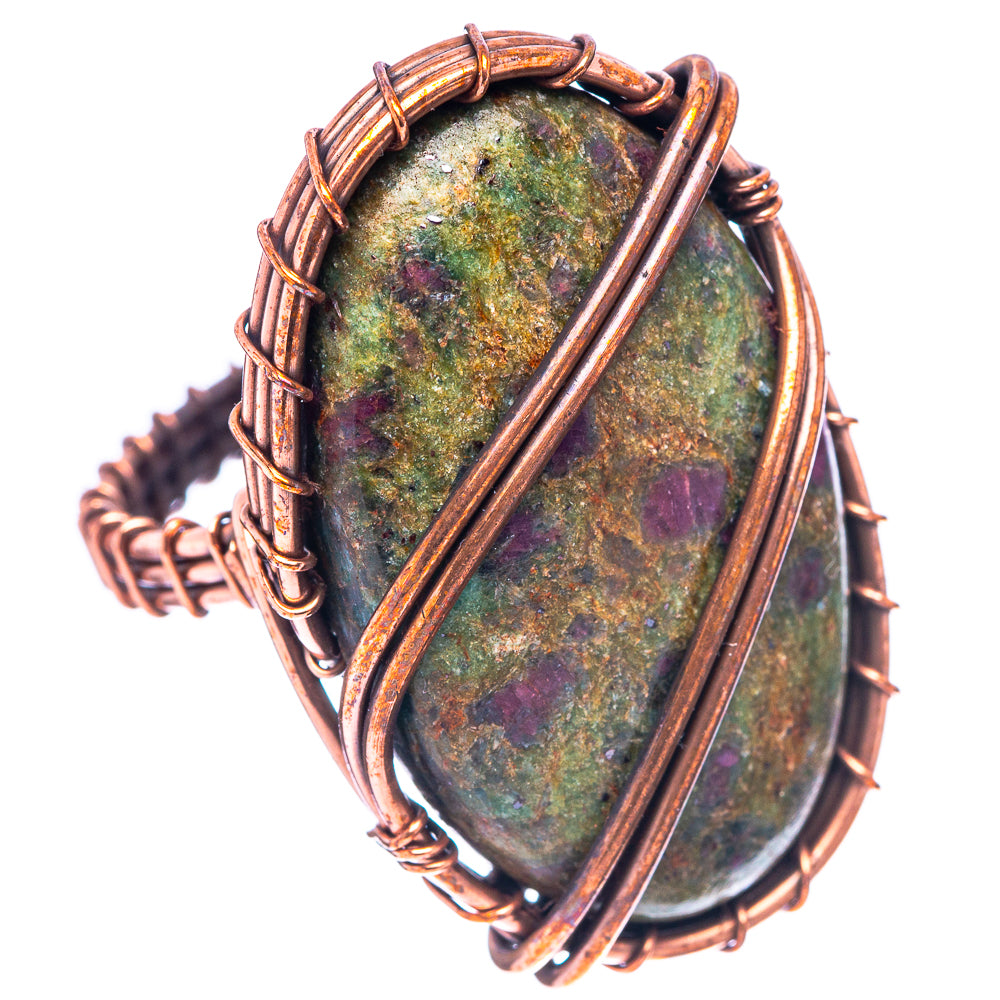 Ruby Fuchsite Ring Size 7.25 (Oxidized Copper)