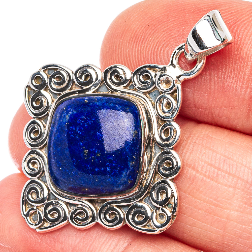Premium Lapis Lazuli Pendant 1 3/8" (925 Sterling Silver) P45026