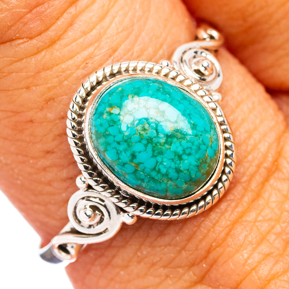 Dainty Mojave Turquoise Ring Size 10.25 (.925 Sterling Silver)