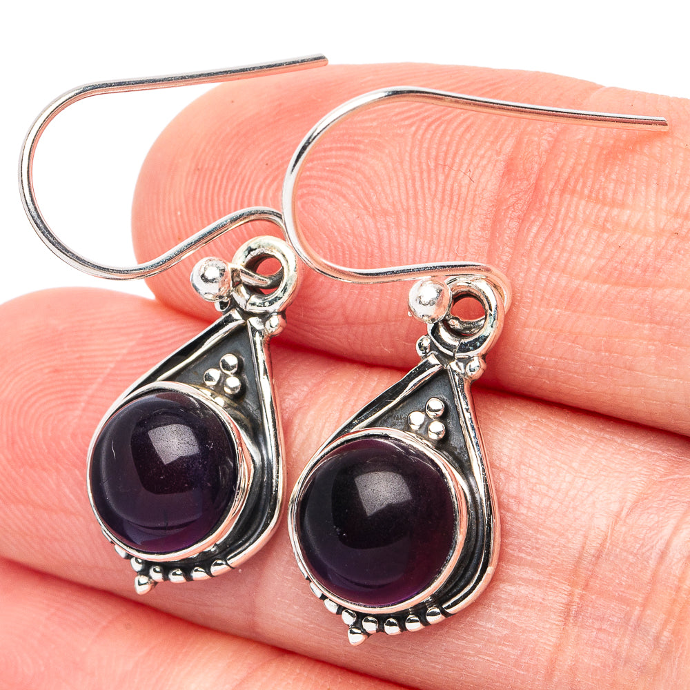Garnet Earrings 1 1/4" (925 Sterling Silver) E2927