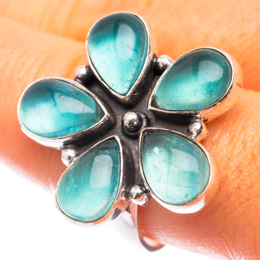 Large Green Moonstone Ring Size 9 (925 Sterling Silver) R140960