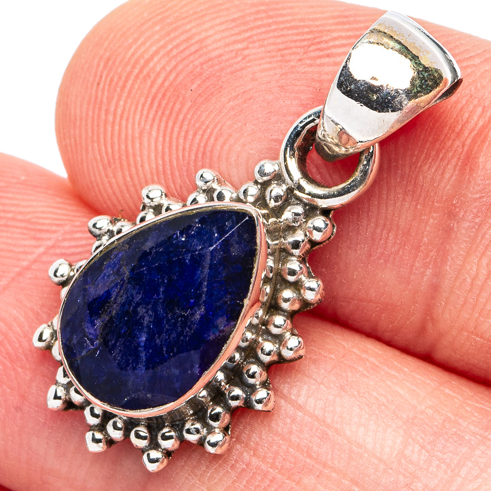 Sapphire Pendant 1 1/8" (925 Sterling Silver) P45449