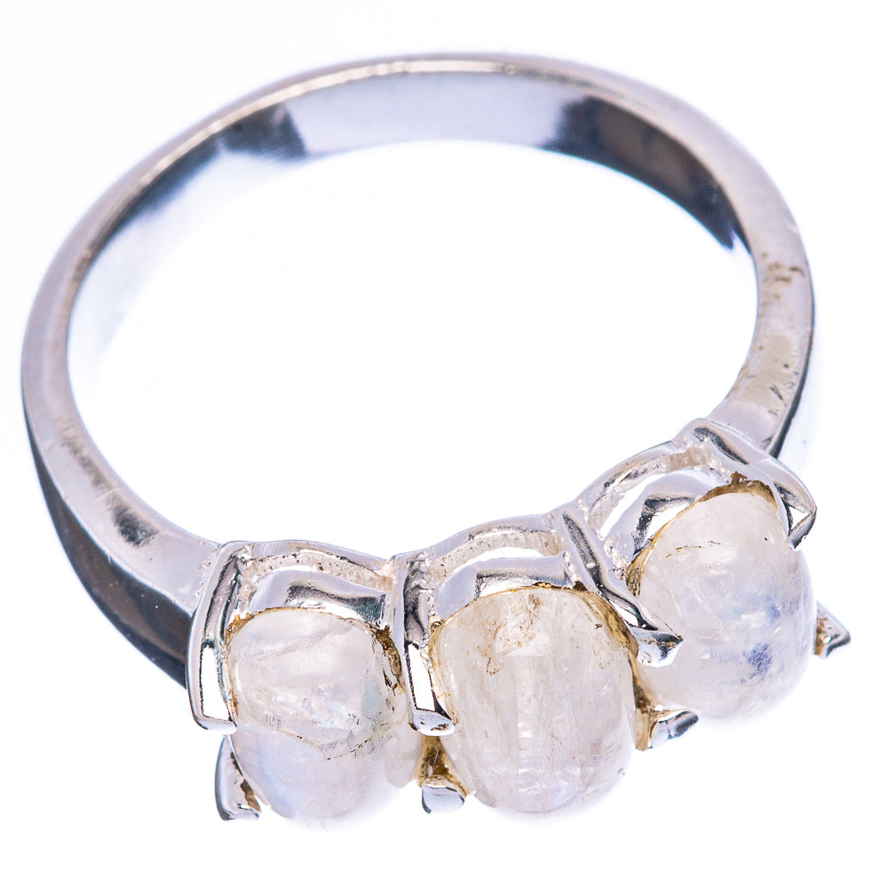 Rainbow Moonstone Dainty Ring Size 6.5 (925 Sterling Silver) R5176
