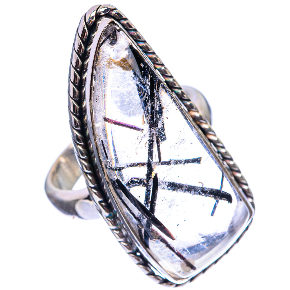Large Tourmalinated Quartz Ring Size 6 (925 Sterling Silver) R143040