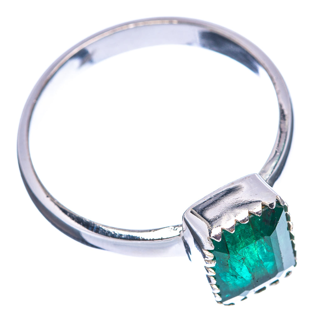 Rare Premium Faceted Zambian Emerald Ring Size 10 (.925 Sterling Silver)