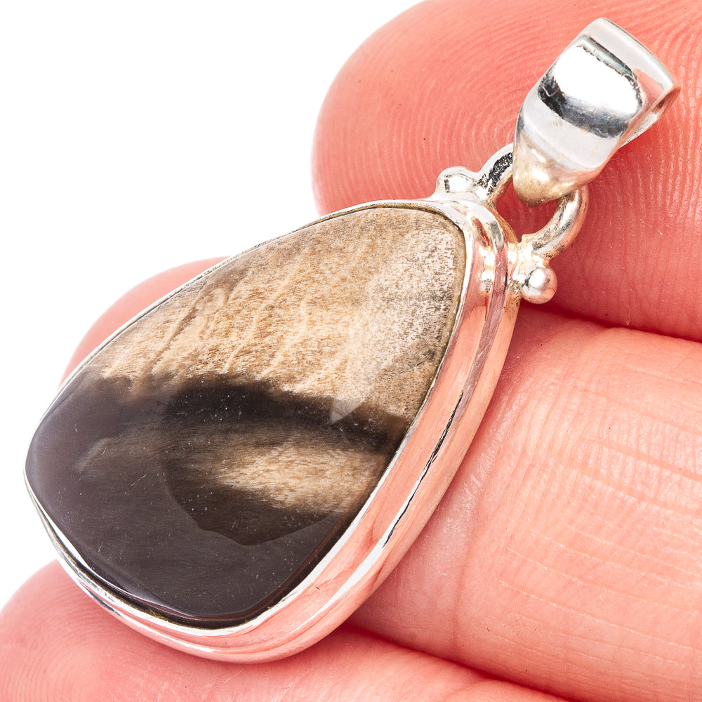Peanut Wood Jasper Pendant 1 1/4" (925 Sterling Silver) P44579