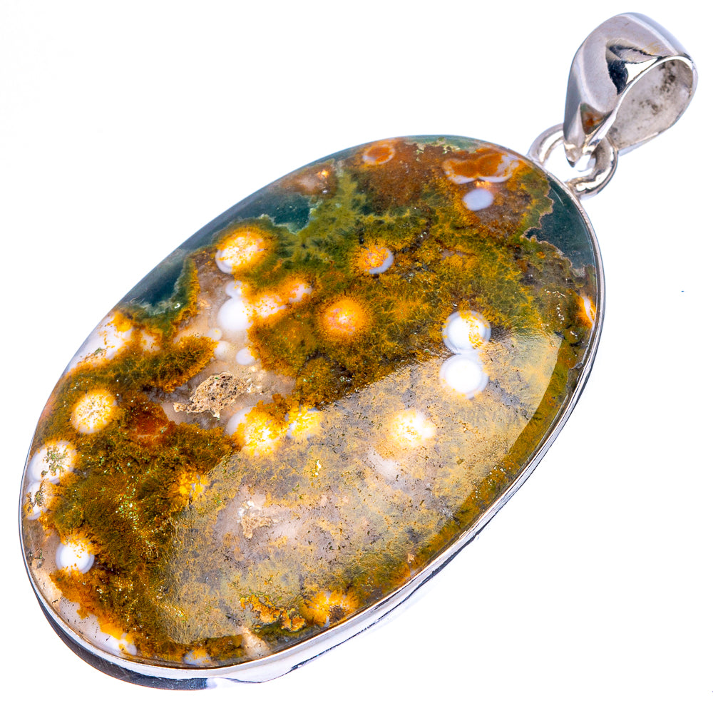 Ocean Jasper Pendant 1 7/8" (925 Sterling Silver) P43048