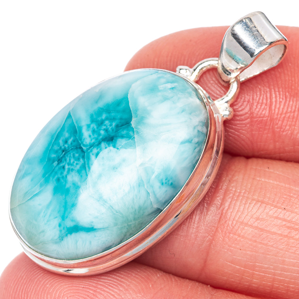 Larimar Pendant 1 3/8" (925 Sterling Silver) P40770