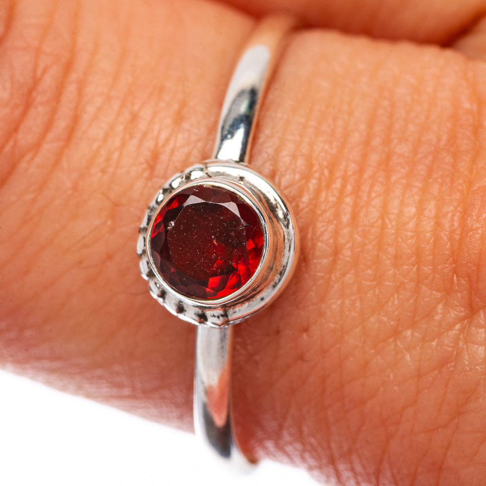Garnet Dainty Ring Size 10 (925 Sterling Silver) R145226