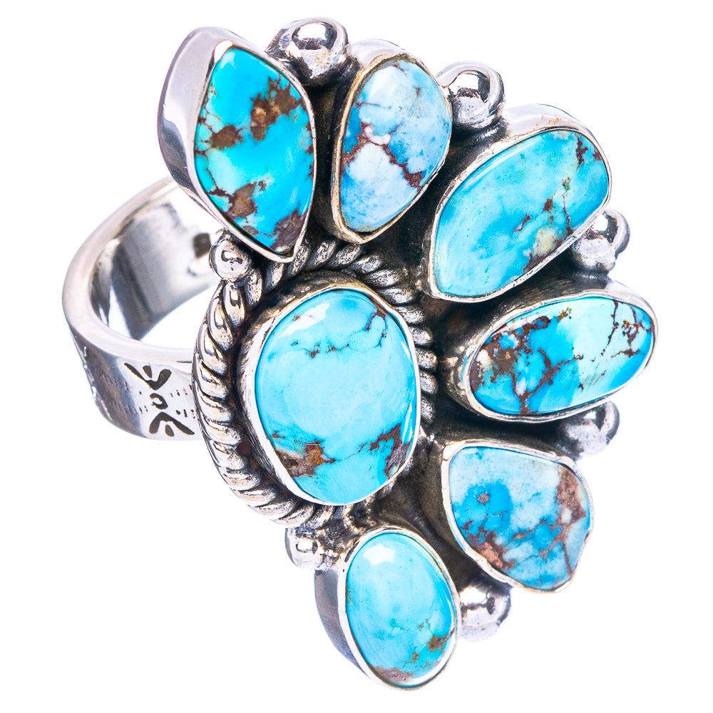 Rare Golden Hills Turquoise Ring Size 8 Adjustable (.925 Sterling Silver)