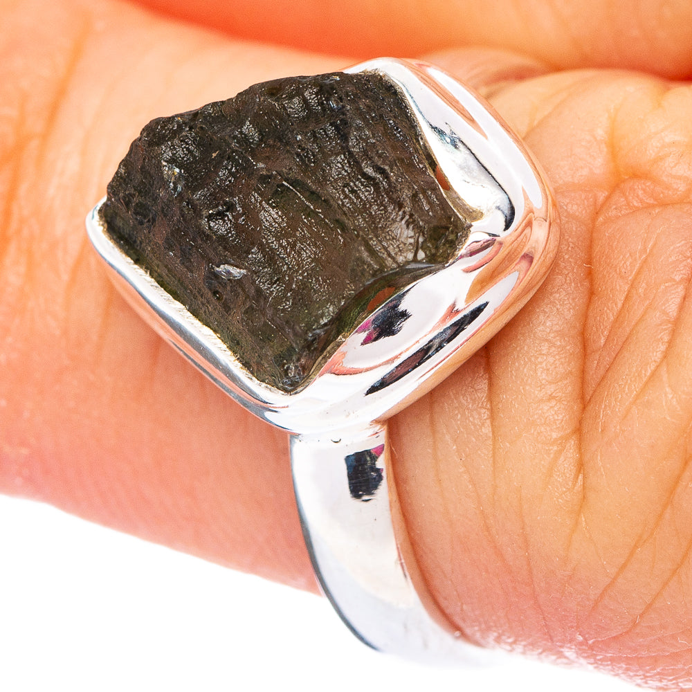 Rare Moldavite Ring Size 6 (.925 Sterling Silver)