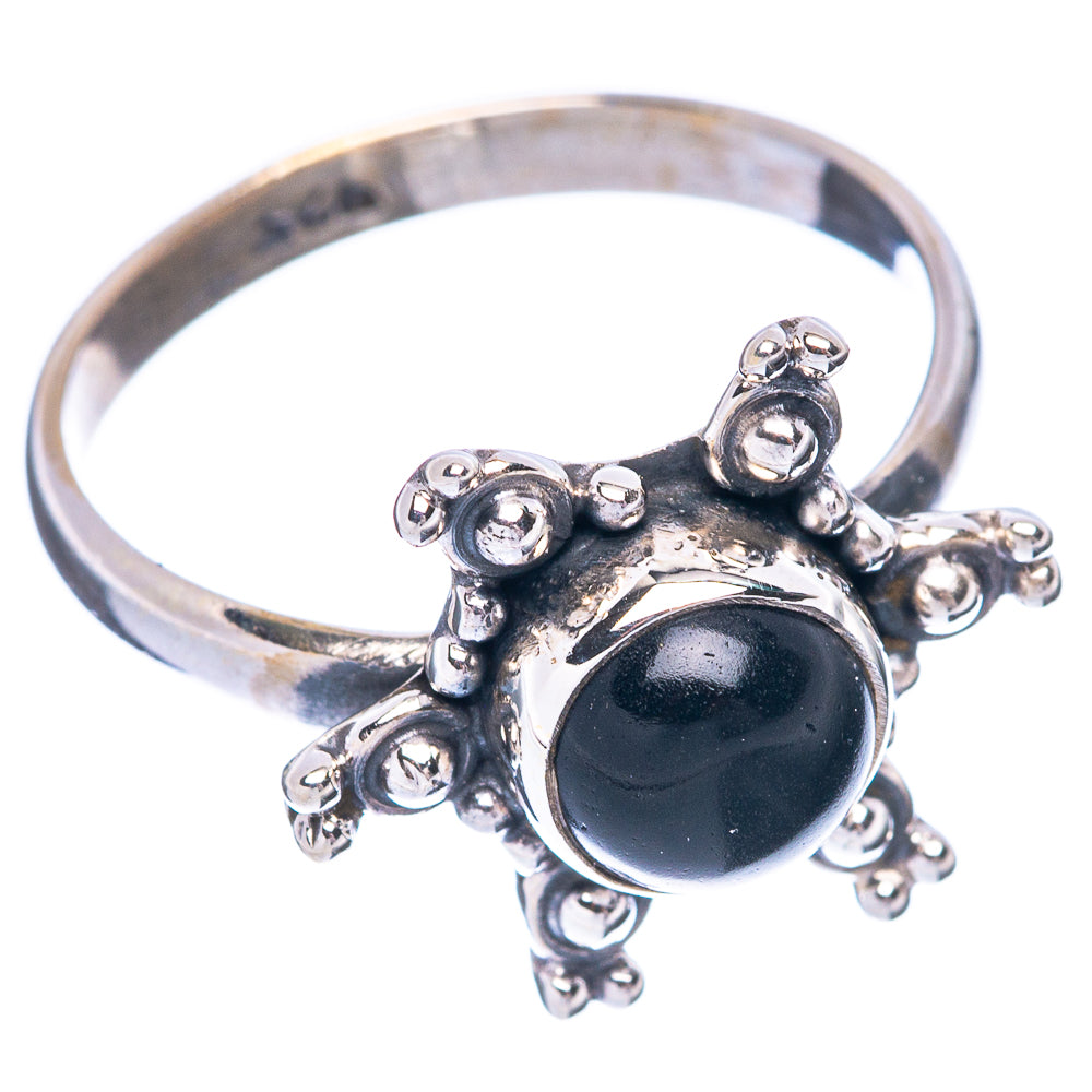 Black Onyx Flower 925 Sterling Silver Ring Size 7.5 (925 Sterling Silver) R5482