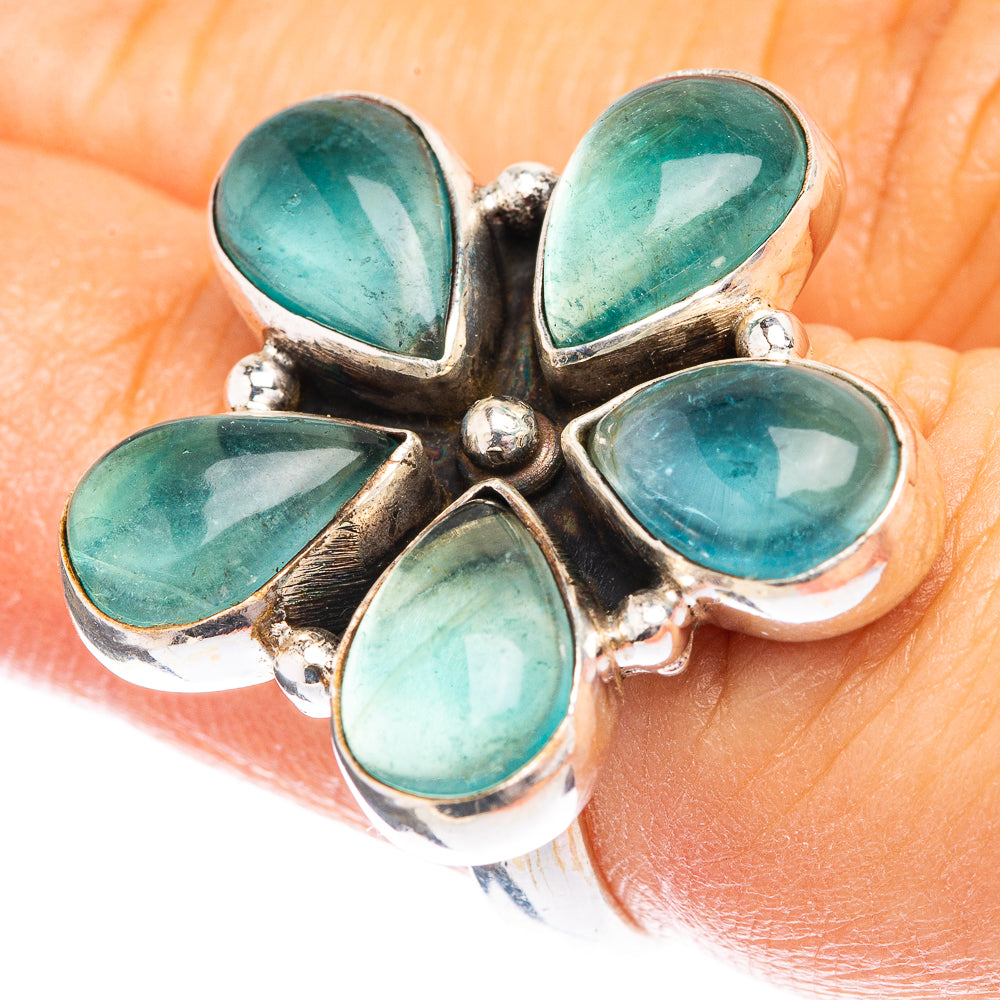 Blue Fluorite Ring Size 6.5 (925 Sterling Silver) R142649