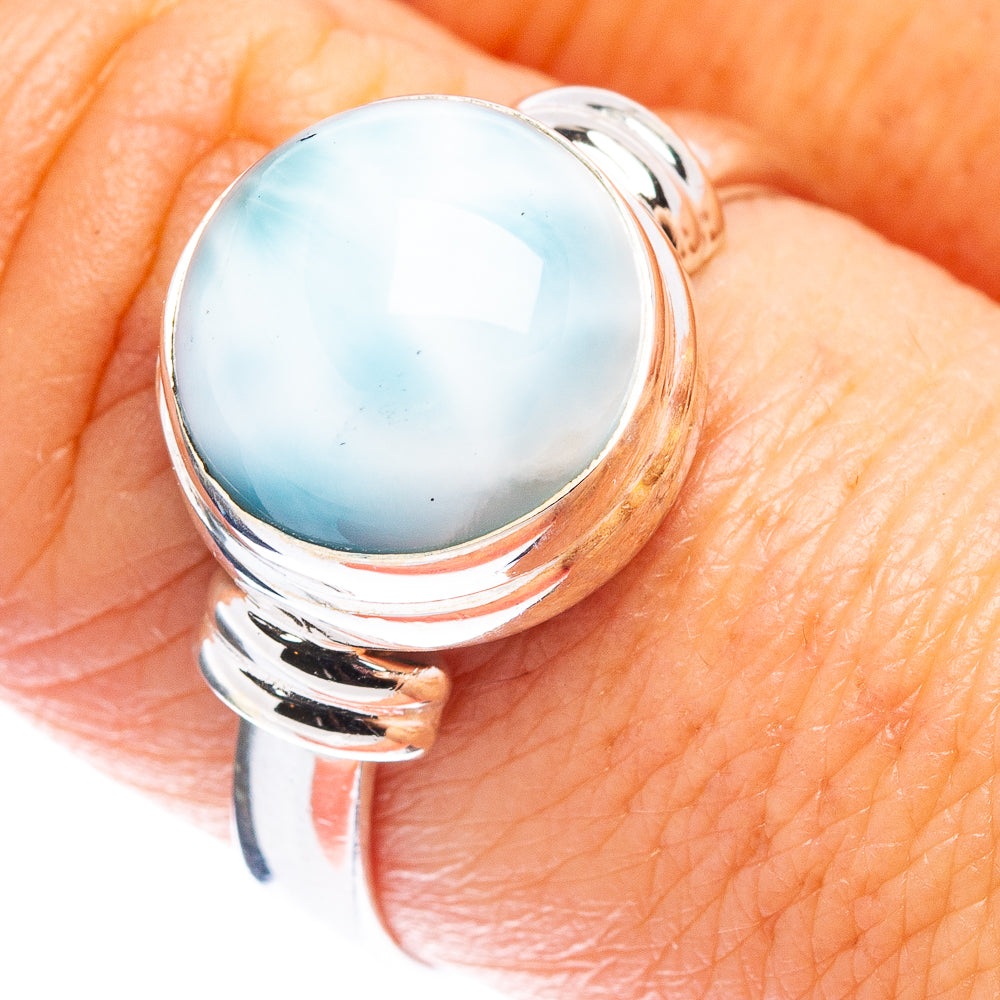 Rare Larimar Ring Size 9 (.925 Sterling Silver)