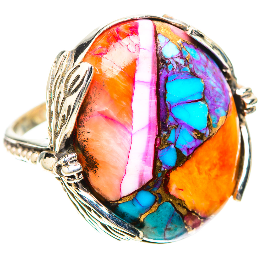 Kingman Pink Dahlia Turquoise Ring Size 7 (925 Sterling Silver) RING138785