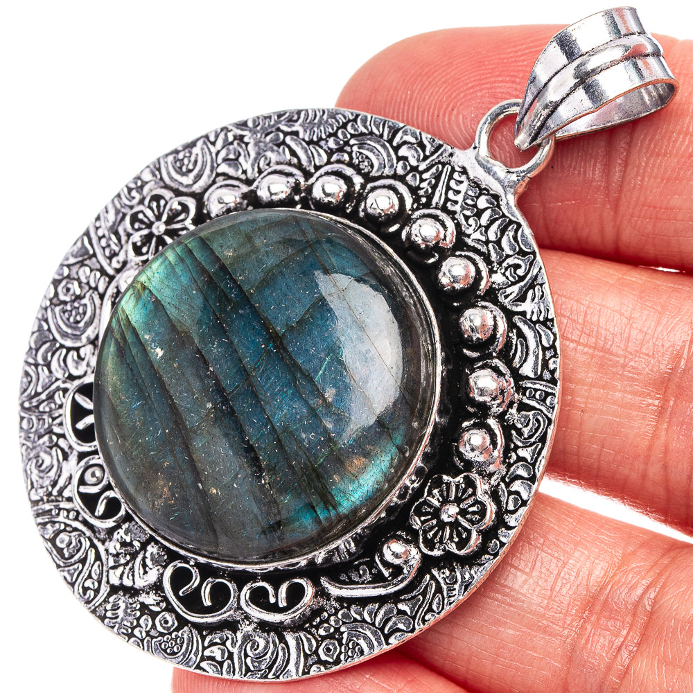 Labradorite Pendant 2 1/4" (German Silver)