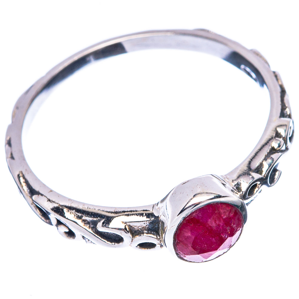 Red Sillimnate Ring Size 7.75 (925 Sterling Silver) R5531