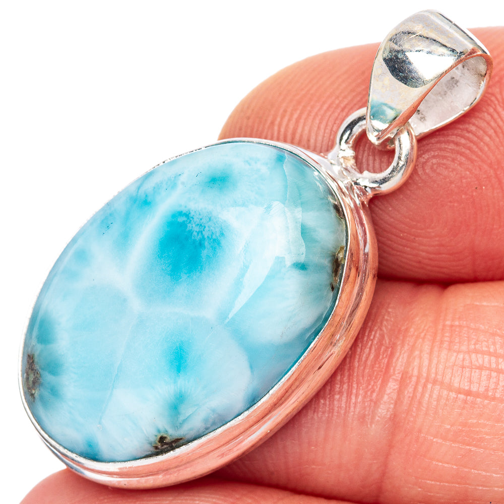 Larimar Pendant 1 3/8" (925 Sterling Silver) P41706
