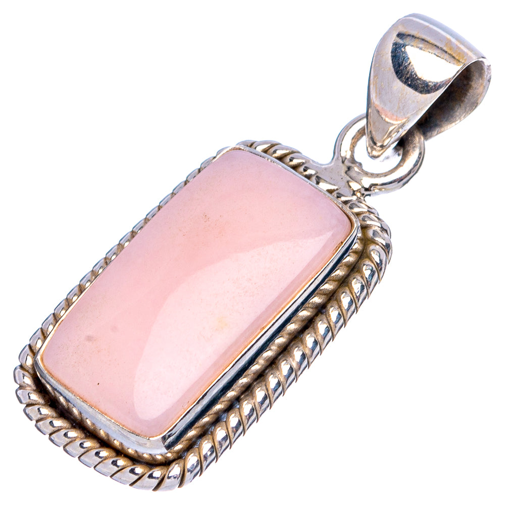 Pink Opal Pendant 1 1/4" (925 Sterling Silver) P43389