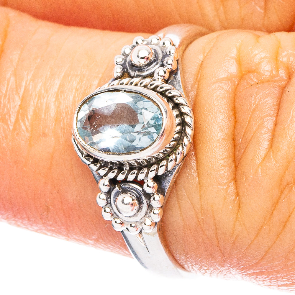 Blue Topaz 925 Sterling Silver Ring Size 6 (925 Sterling Silver) R6303