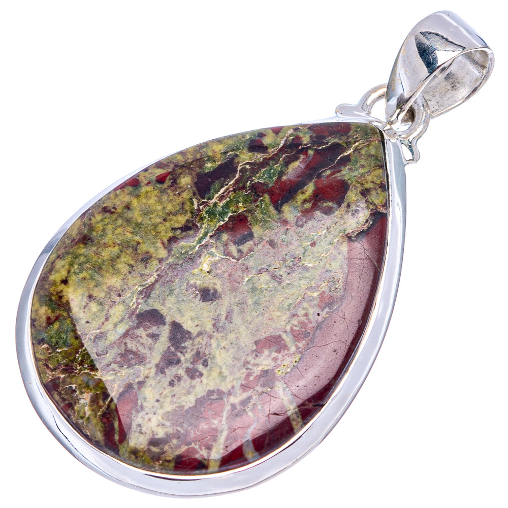 Dragon's Blood Jasper Pendant 1 5/8" (.925 Sterling Silver)