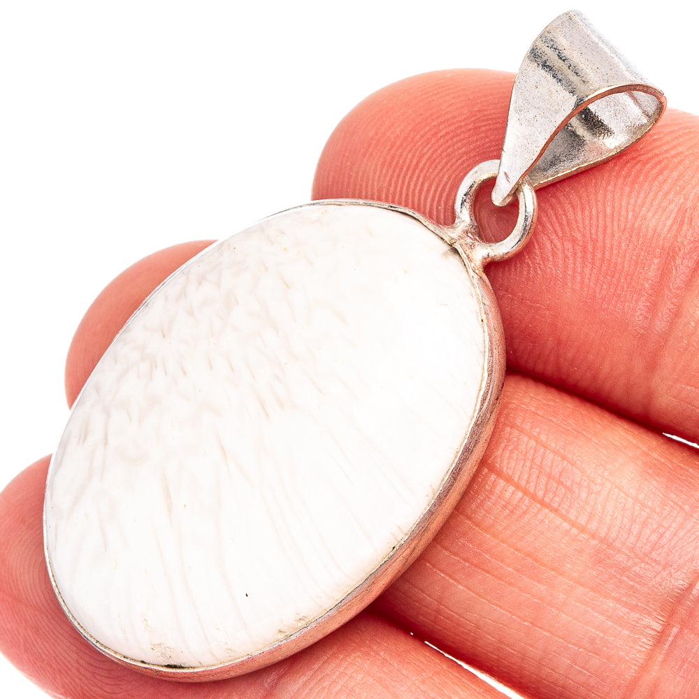 Scolecite Pendant 1 5/8" (Silver Plated)
